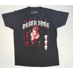Death Note Ryuk Graphic T-Shirt Mens Medium Black Red Anime Manga Distressed Tee